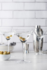 Fresh home made vodka martini cocktails