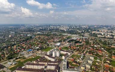 Kiev suburb aerial cityscape