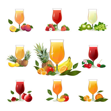 Fruits juices. Vector