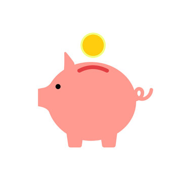 Vector piggy bank flat icon