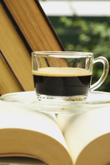 Cup of coffe and the books