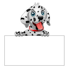 Cute Dalmatian Dog with blank sign