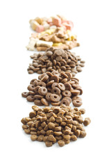 Different dog foods.