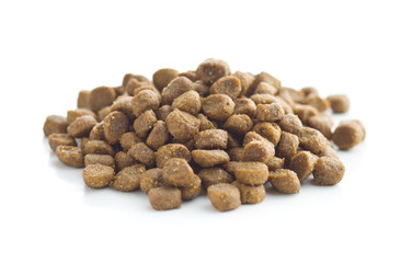 Dried food for animals.