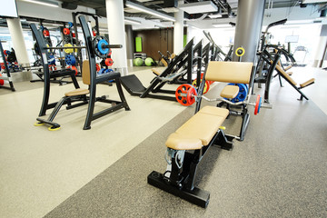 Interior of a modern fitness hall