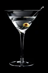 Tuinposter Vodka martin cocktails on black background © 3532studio