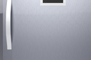 silver fridge door with handle
