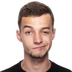 Obraz premium Mężczyzna ze skrzyżowanymi oczami.