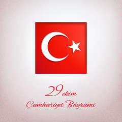 29th of October, Republic day in Turkey (Cumhuriyet Bayrami) greeting card. Vector illustration