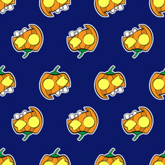 seamless patternr - halloween pumpkins