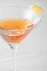 Fresh home made Manhattan cocktails with garnish