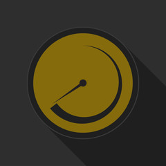 dark gray and yellow icon - dial symbol