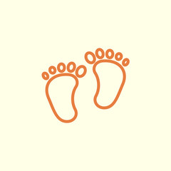 footprints line icon