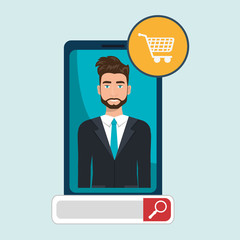 man online search app vector illustration eps 10