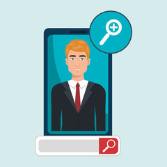 man online search app vector illustration eps 10