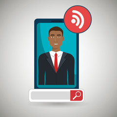 man online search app vector illustration eps 10