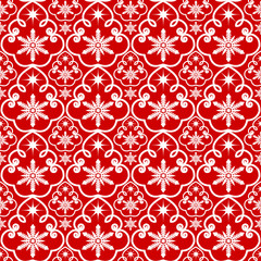 White snowflakes pattern