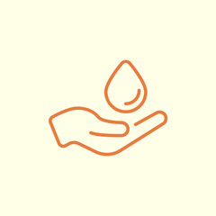 drop in hand line icon