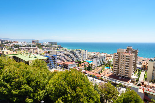 Beautiful seascape over hotels