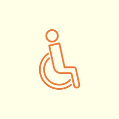 disabled chair line icon