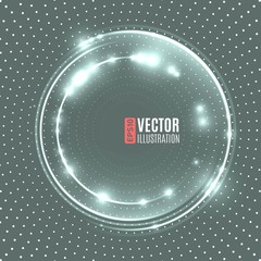 Abstract circle background with glowing frame.