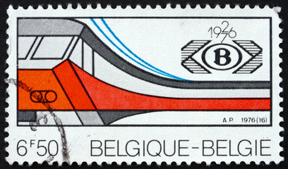 Postage stamp Belgium 1976 Electric Train