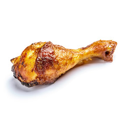 roasted chicken on white background