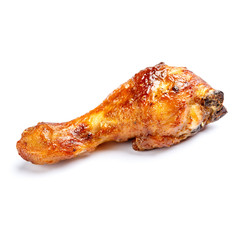 roasted chicken on white background
