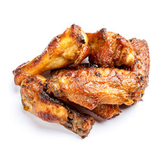 roasted chicken on white background
