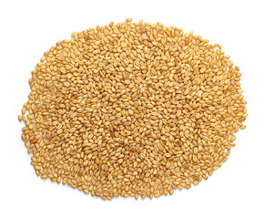 pile of wheat kernels isolated on white