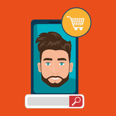 man online search app vector illustration eps 10