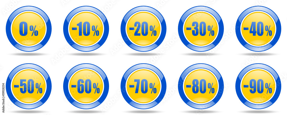 Poster modern design percentage vector icon set