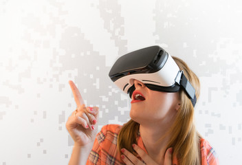 Girl in a virtual reality.