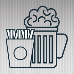 glass beer french fries vector illustration eps10 eps 10