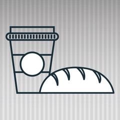 cup coffee bread icon vector illustration eps10 eps 10