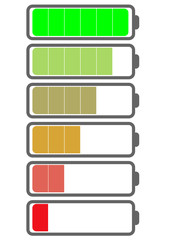 Batterieicons mit Ladezuständen