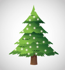 pine tree plant icon. Merry christmas decoration. Isolated design. Vector illustration