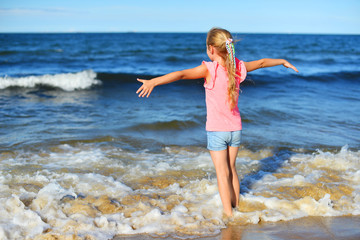 girl  on sea beach