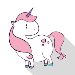 unicorn horse horn cartoon magic fantasy icon. Colorful design. Vector illustration