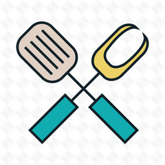 kitchen utensils cook icon vector illustration eps10