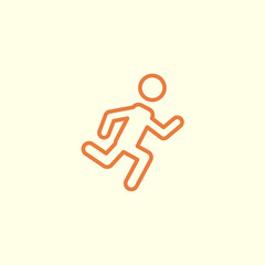 man running line icon