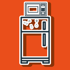 fridge oven microwave cooking vector illustration eps10 eps 10