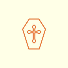 coffin line icon