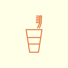 toothbrush line icon