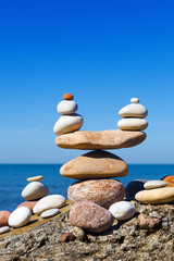 Concept of harmony and balance. Balance and poise stones.