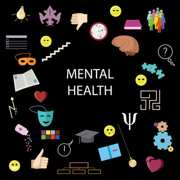 mental health icons set