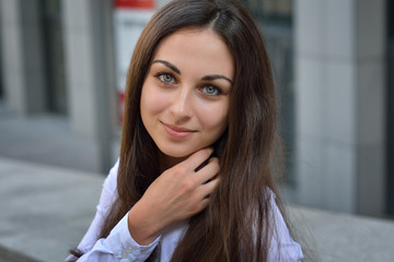 Beauty smiling business girl (teacher, student, schoolgirl)