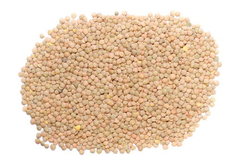 lentils isolated on white background and texture