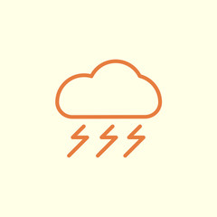 lightning and cloud line icon