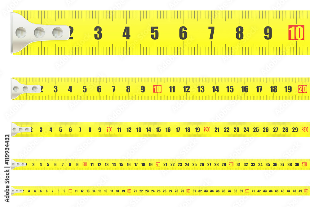Poster measuring tapes, 3d rendering